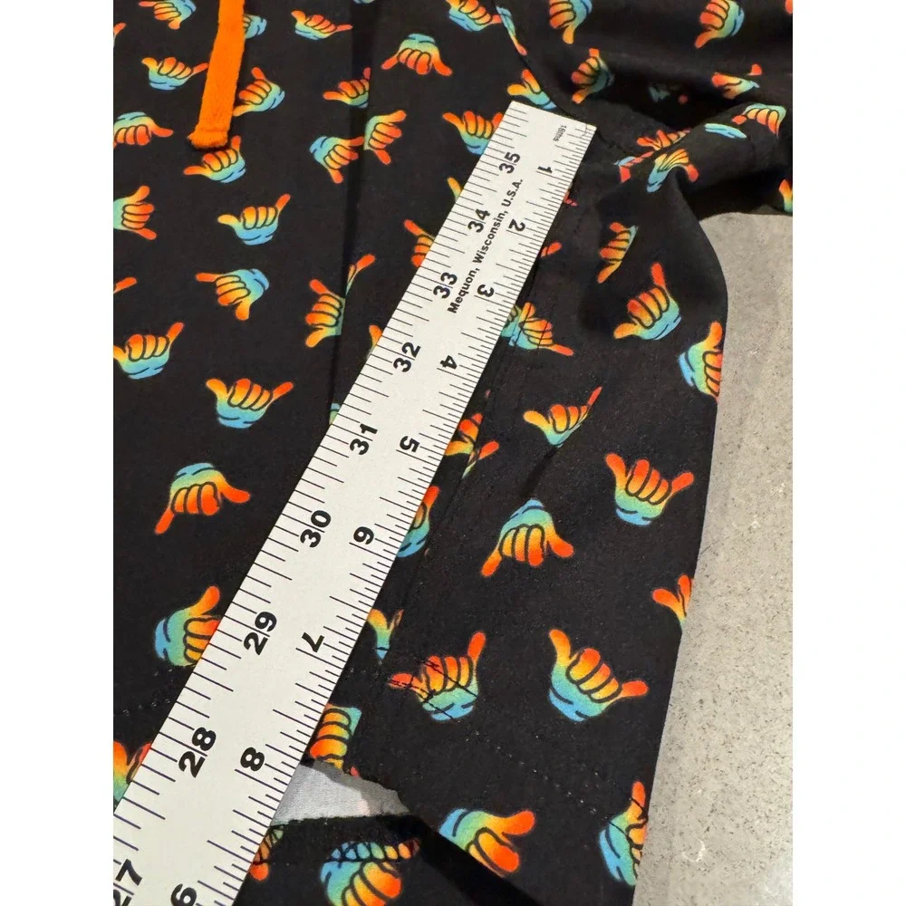 Buoy Boat Men's Black Shaka Print Swim Trunks‎ Size 34 Orange Drawstring